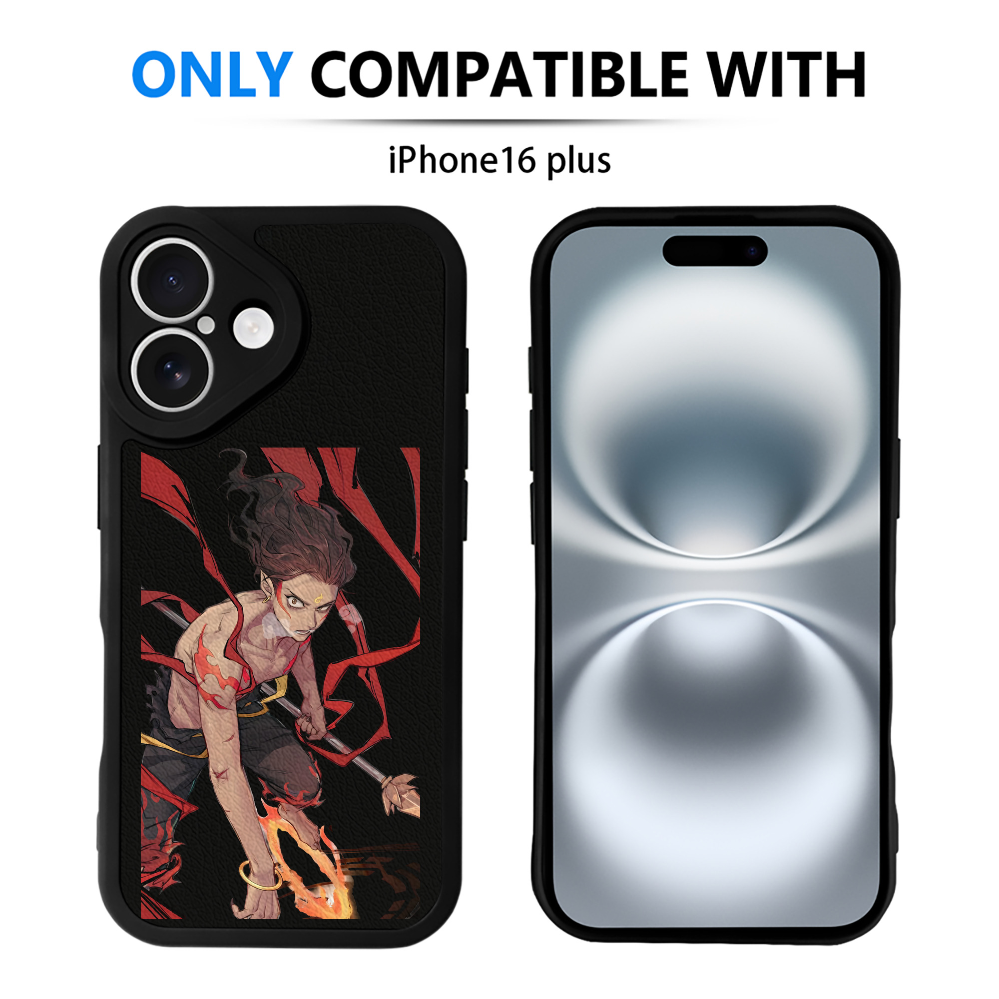 （画像用） Ne Zha 2 ナタ 魔童の大暴れ 【iPhone 16シリーズ対応】シリコンスマホケース（レザー調） 材質：シリコン